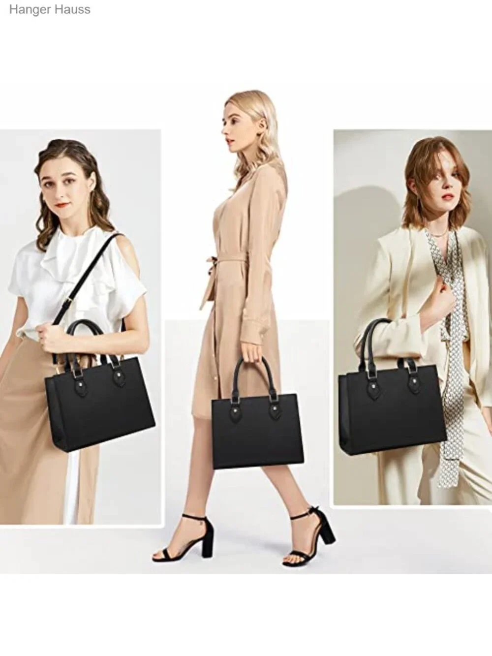 Women's PU Leather Tote Satchel Crossbody Handbag